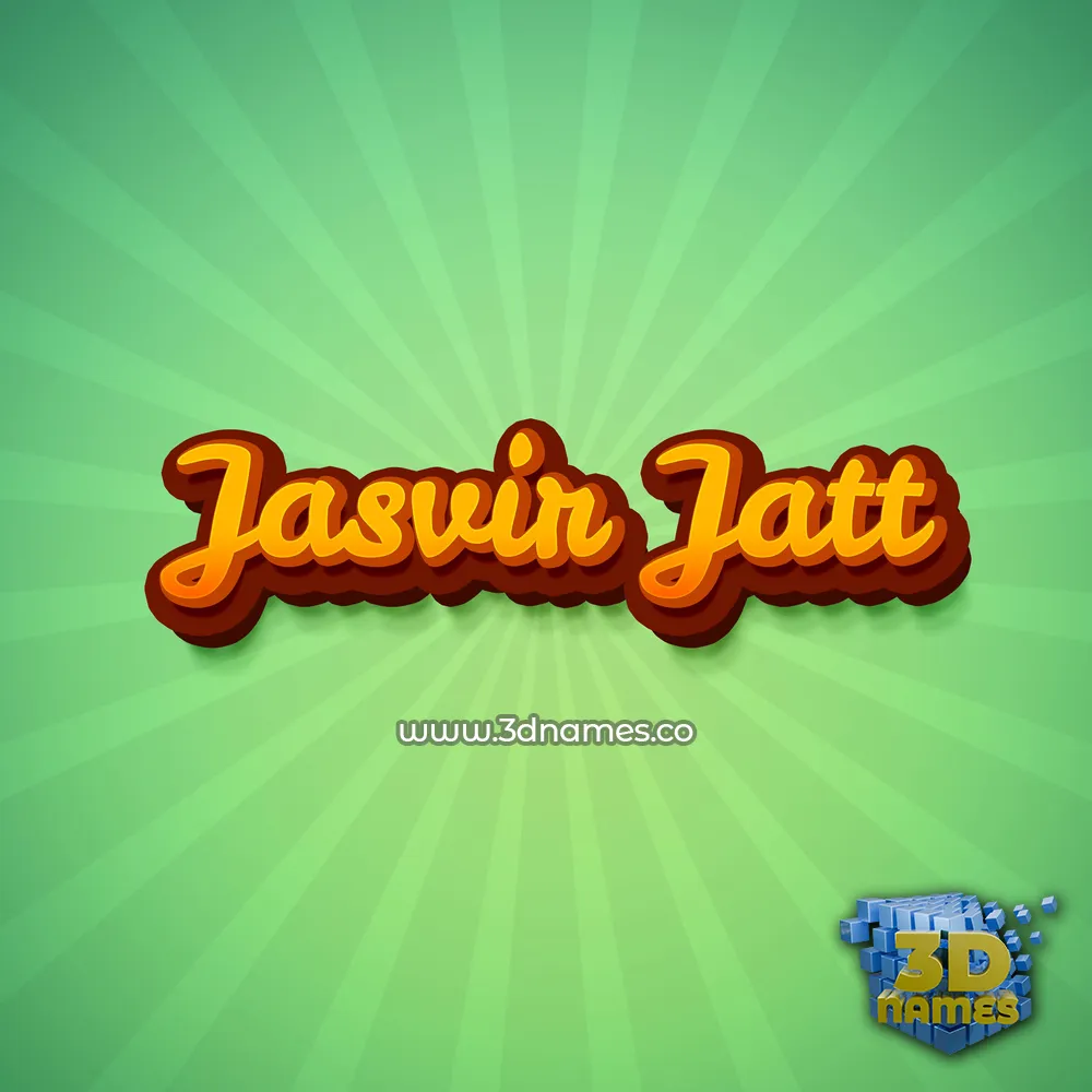 jasvir jatt in Green Rays style - 3D name wallpaper