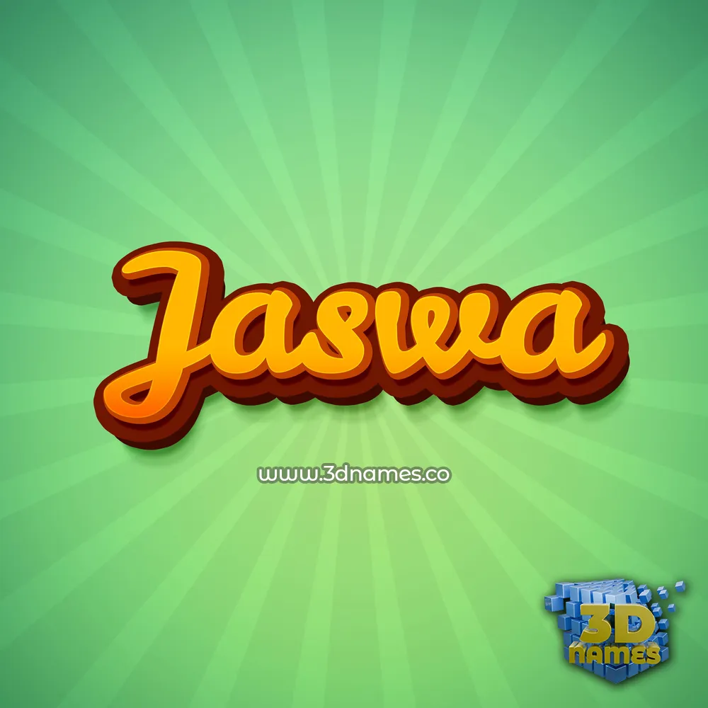 jaswa in Green Rays style - 3D name wallpaper