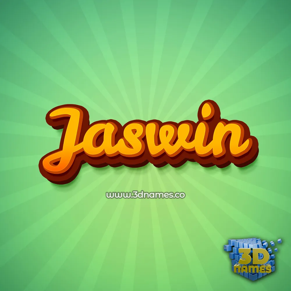 jaswin in Green Rays style - 3D name wallpaper