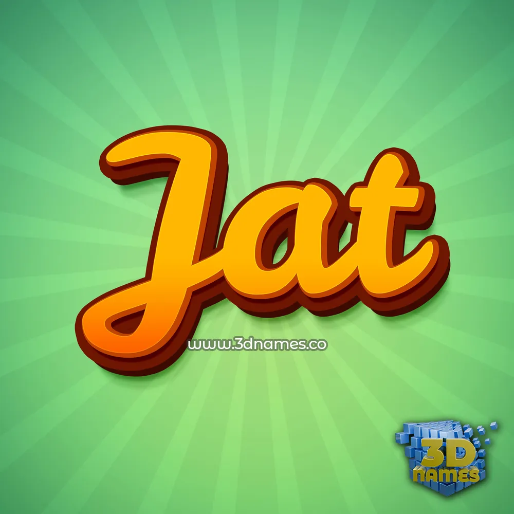 jat in Green Rays style - 3D name wallpaper