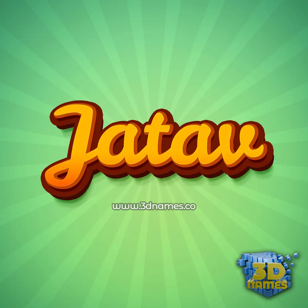 jatav in Green Rays style - 3D name wallpaper