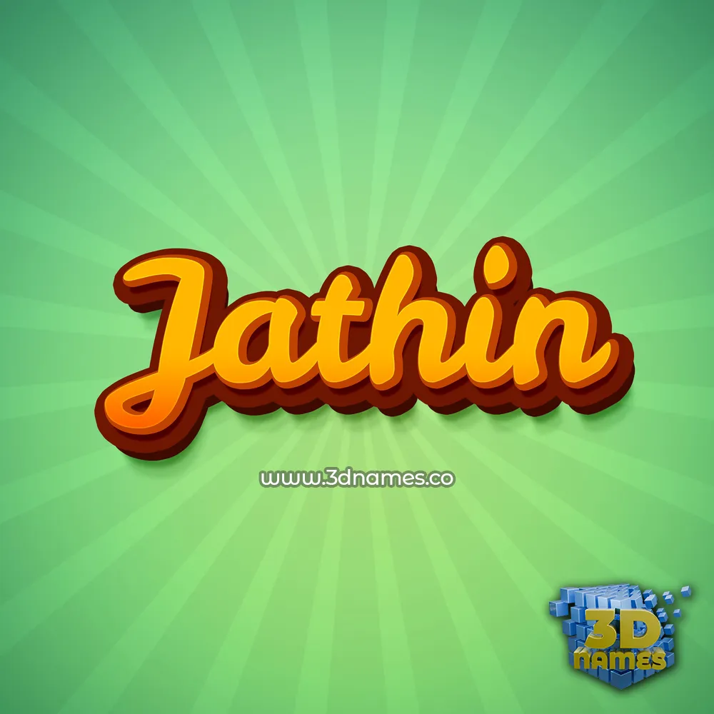 jathin in Green Rays style - 3D name wallpaper