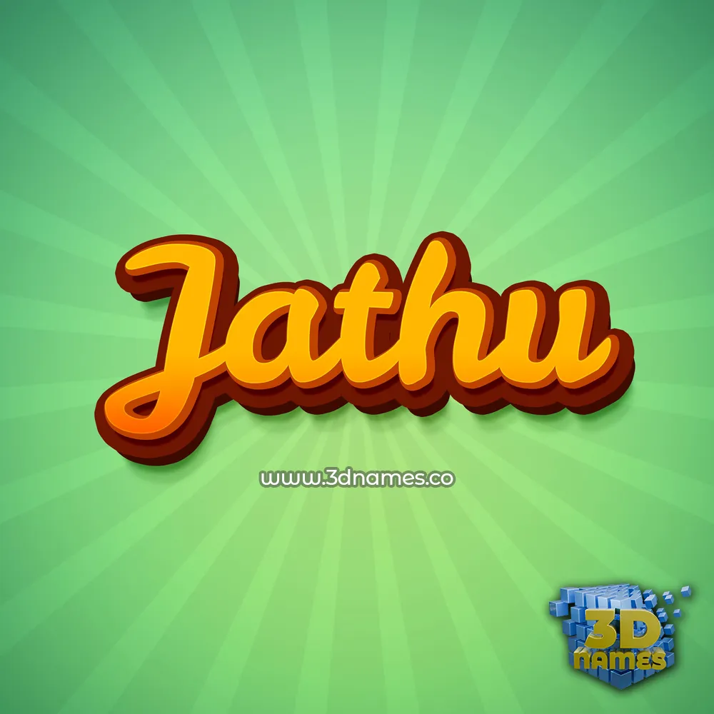jathu in Green Rays style - 3D name wallpaper