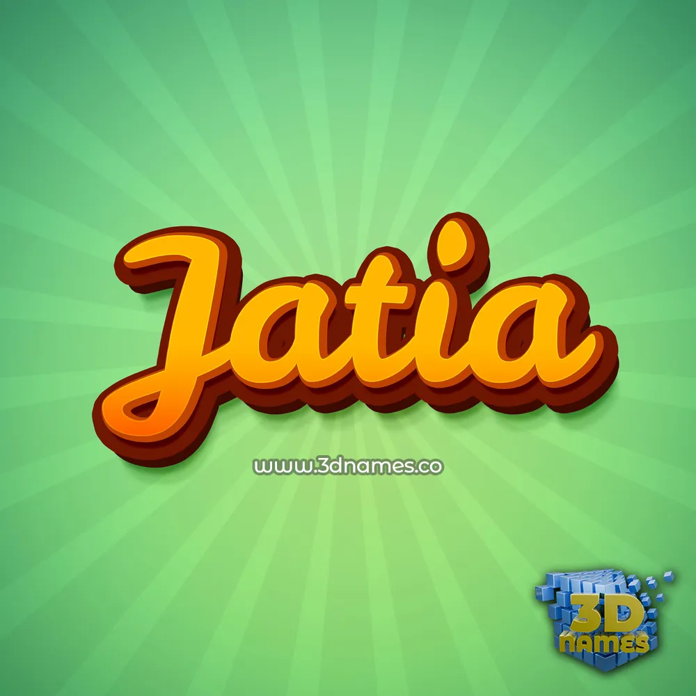 jatia in Green Rays style - 3D name wallpaper