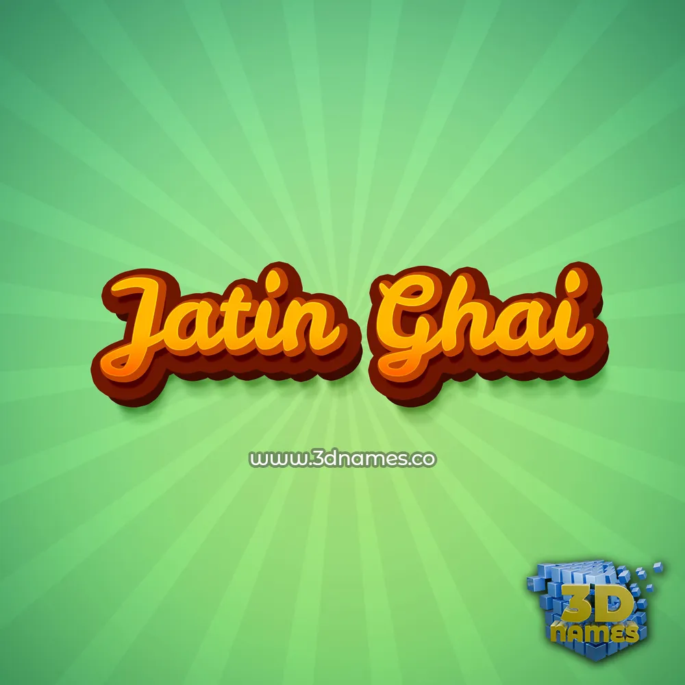jatin ghai in Green Rays style - 3D name wallpaper