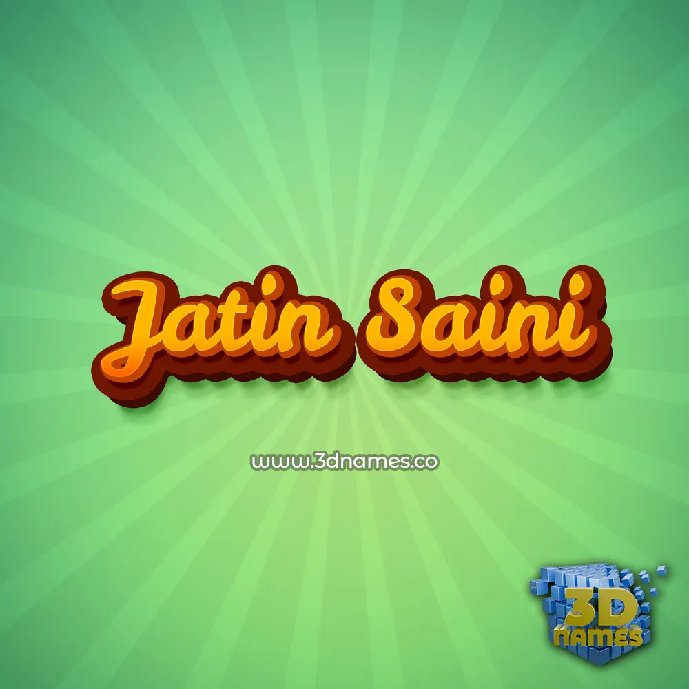 jatin saini in Green Rays style - 3D name wallpaper