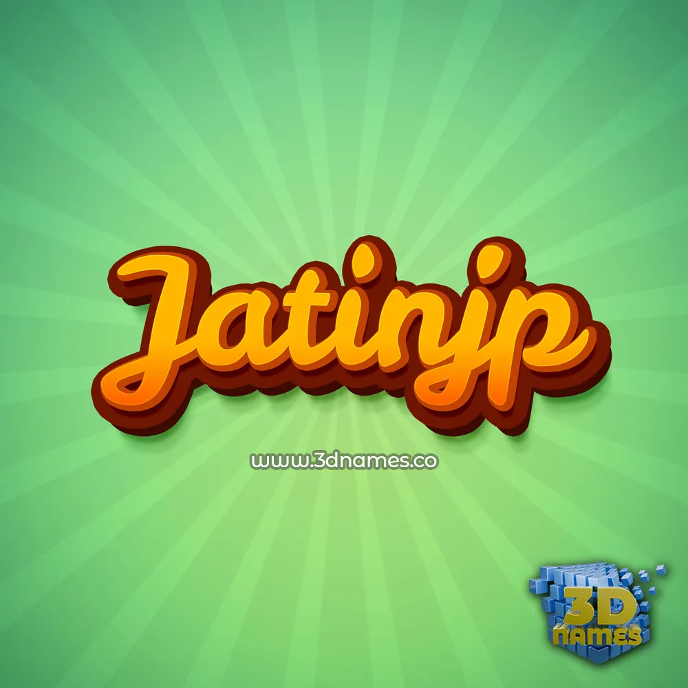 jatinjp in Green Rays style - 3D name wallpaper