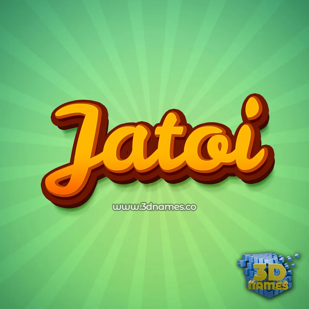 jatoi in Green Rays style - 3D name wallpaper