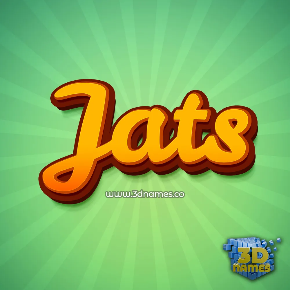 jats in Green Rays style - 3D name wallpaper