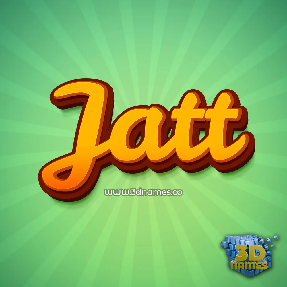 jatt in Green Rays style - 3D name wallpaper