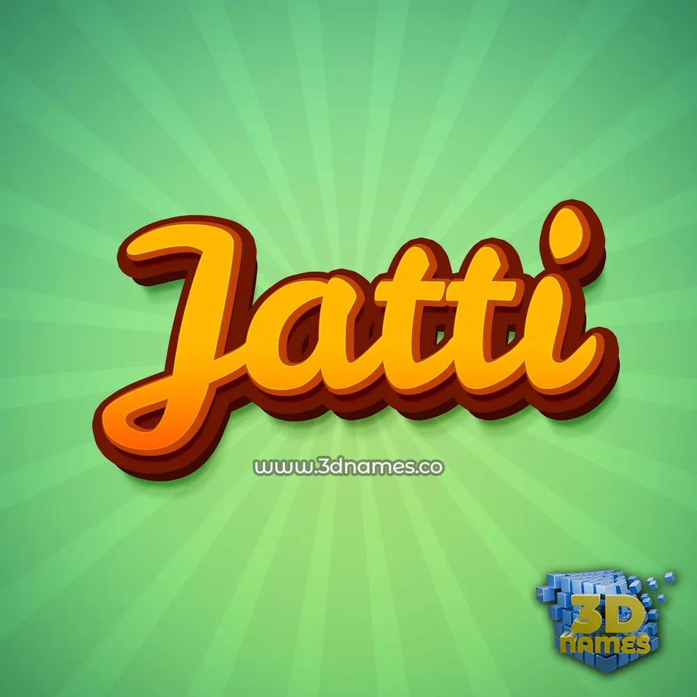 jatti in Green Rays style - 3D name wallpaper