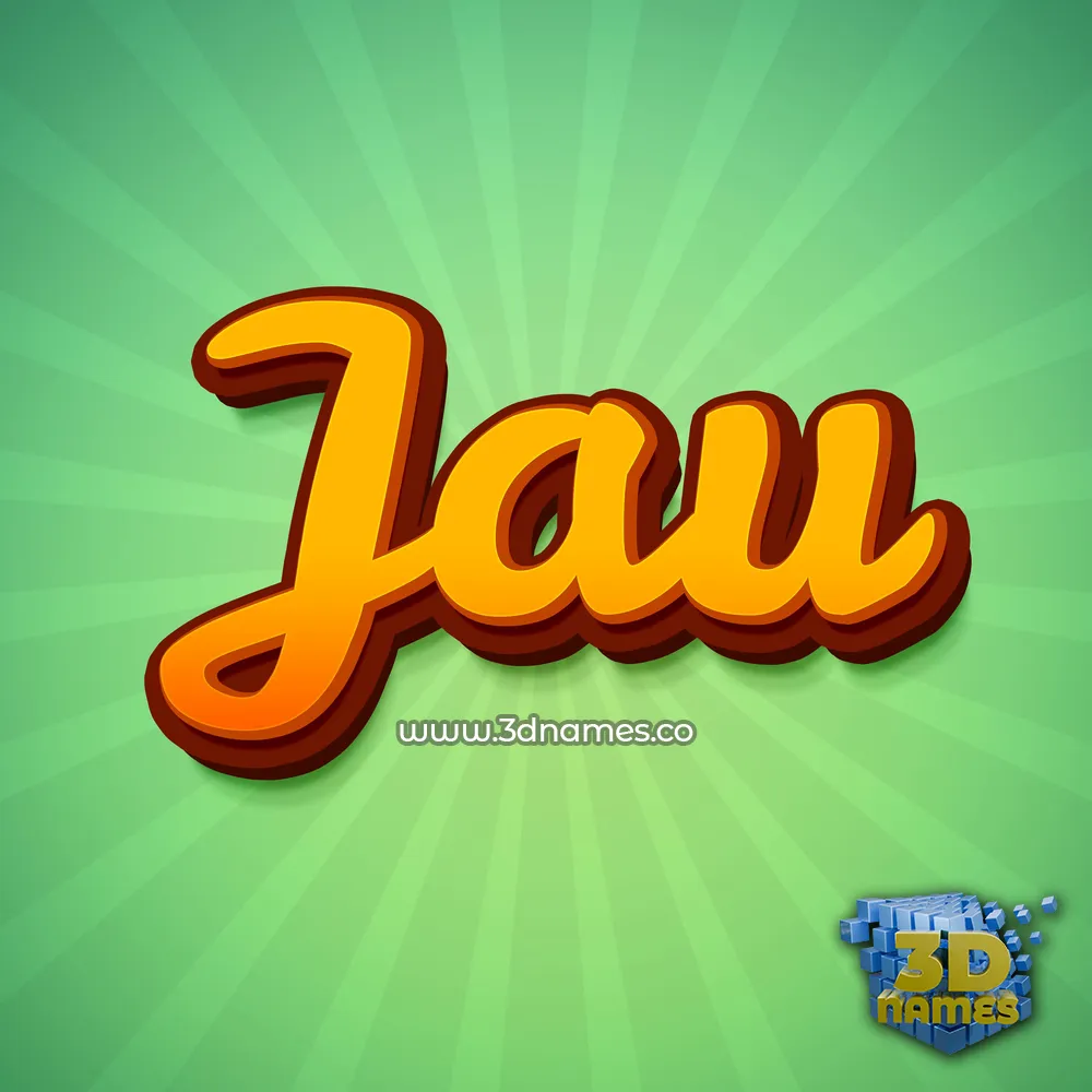 jau in Green Rays style - 3D name wallpaper