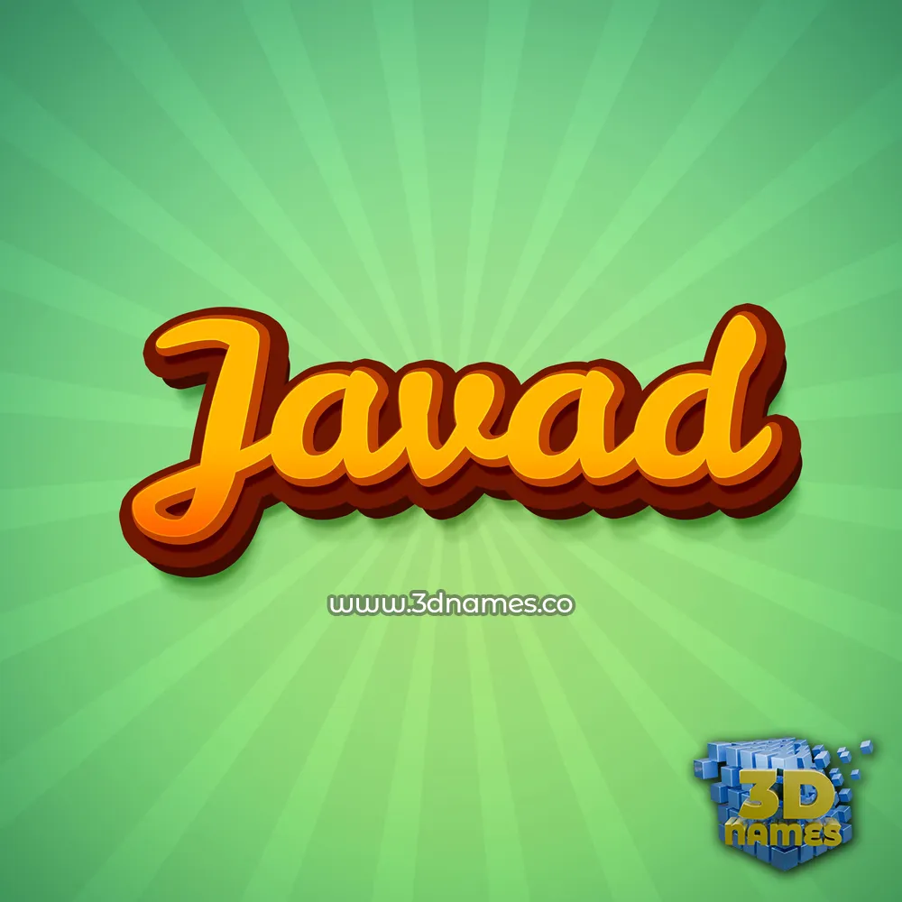 javad in Green Rays style - 3D name wallpaper