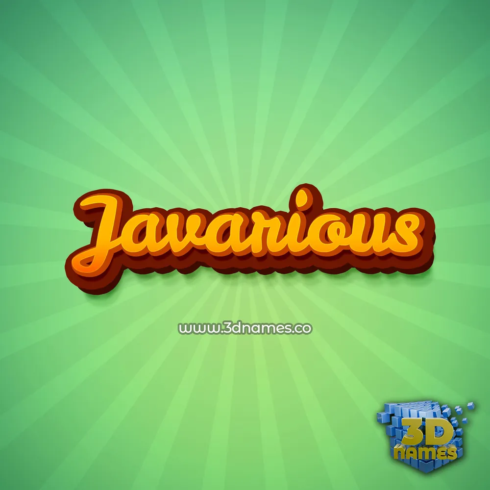 javarious in Green Rays style - 3D name wallpaper
