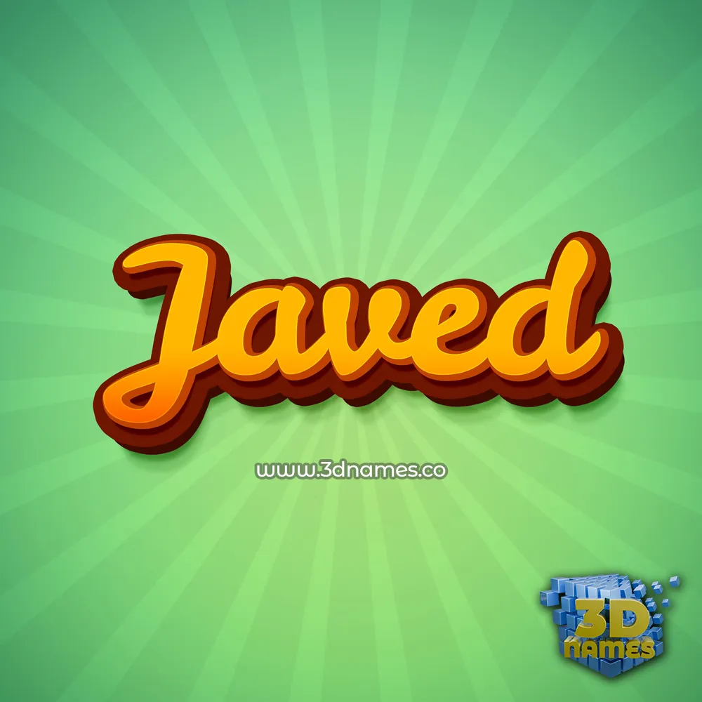 javed in Green Rays style - 3D name wallpaper