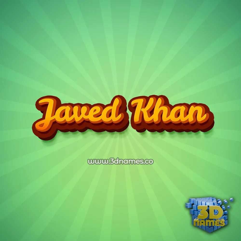 javed khan in Green Rays style - 3D name wallpaper