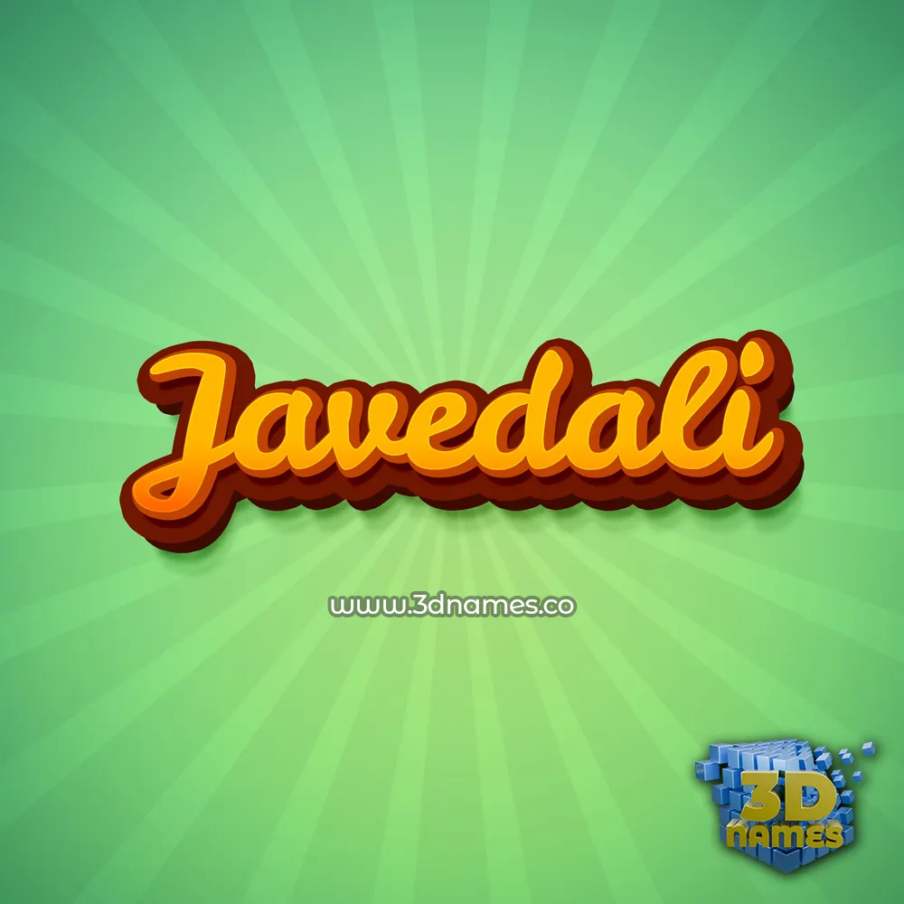 javedali in Green Rays style - 3D name wallpaper