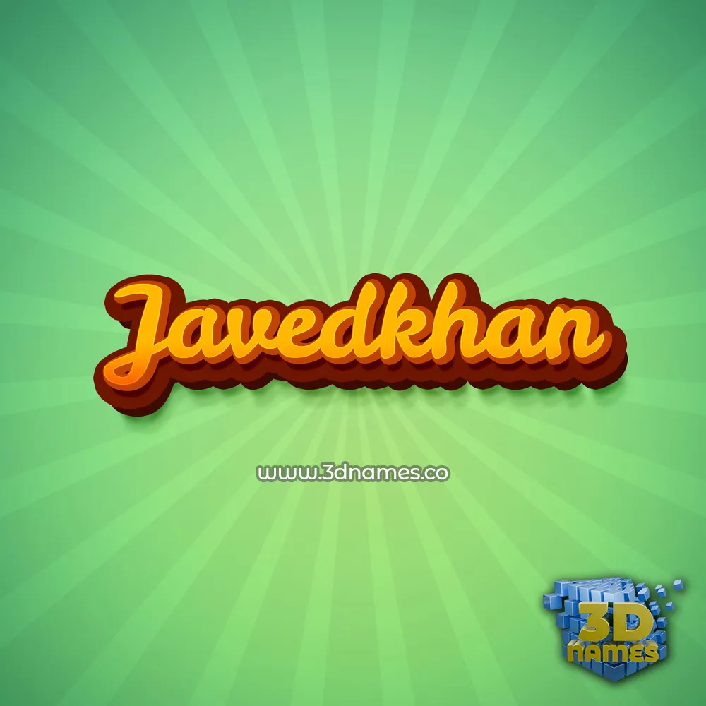 javedkhan in Green Rays style - 3D name wallpaper