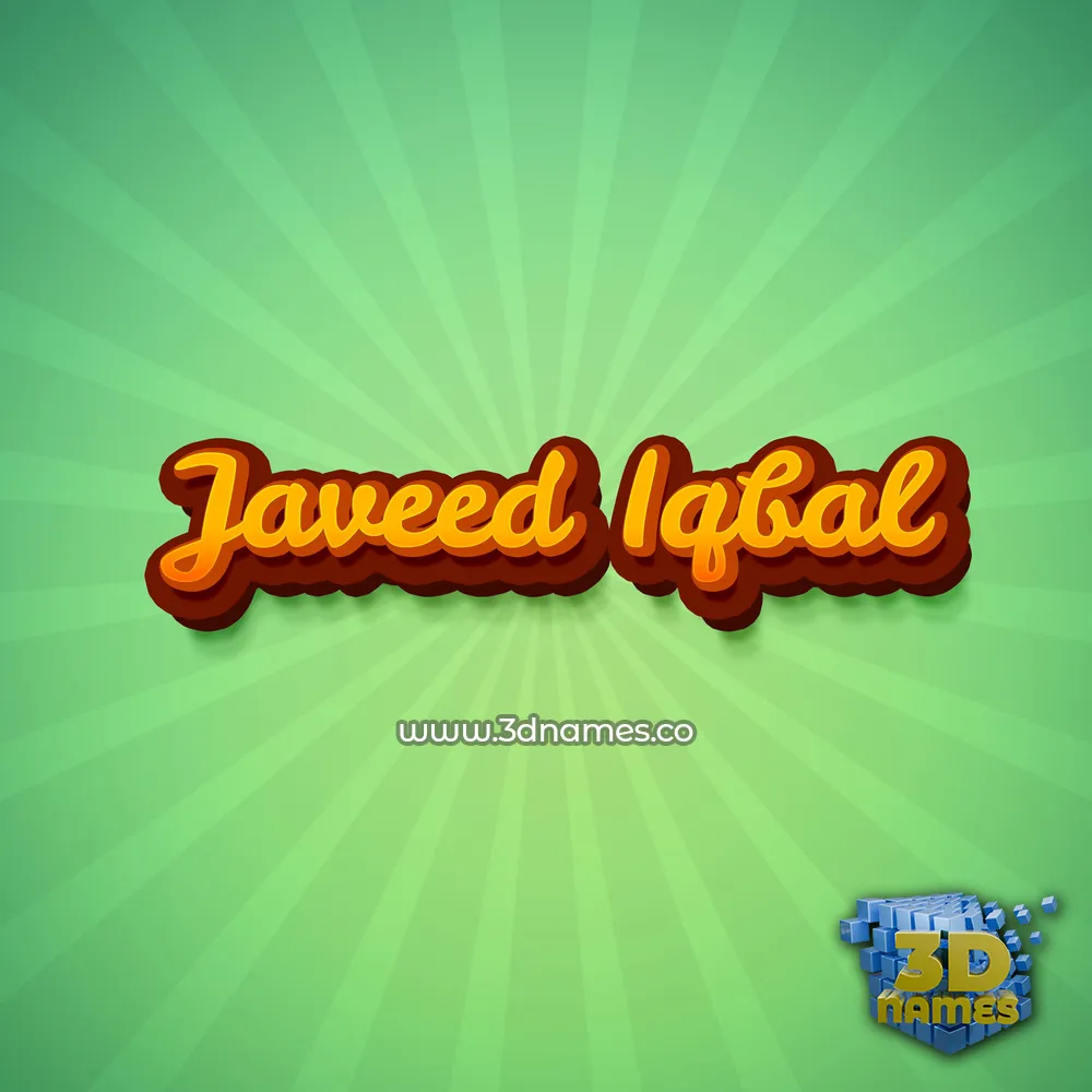 javeed iqbal in Green Rays style - 3D name wallpaper