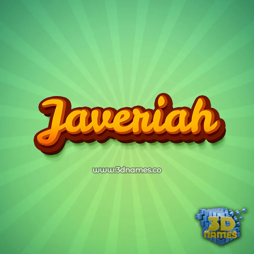 javeriah in Green Rays style - 3D name wallpaper