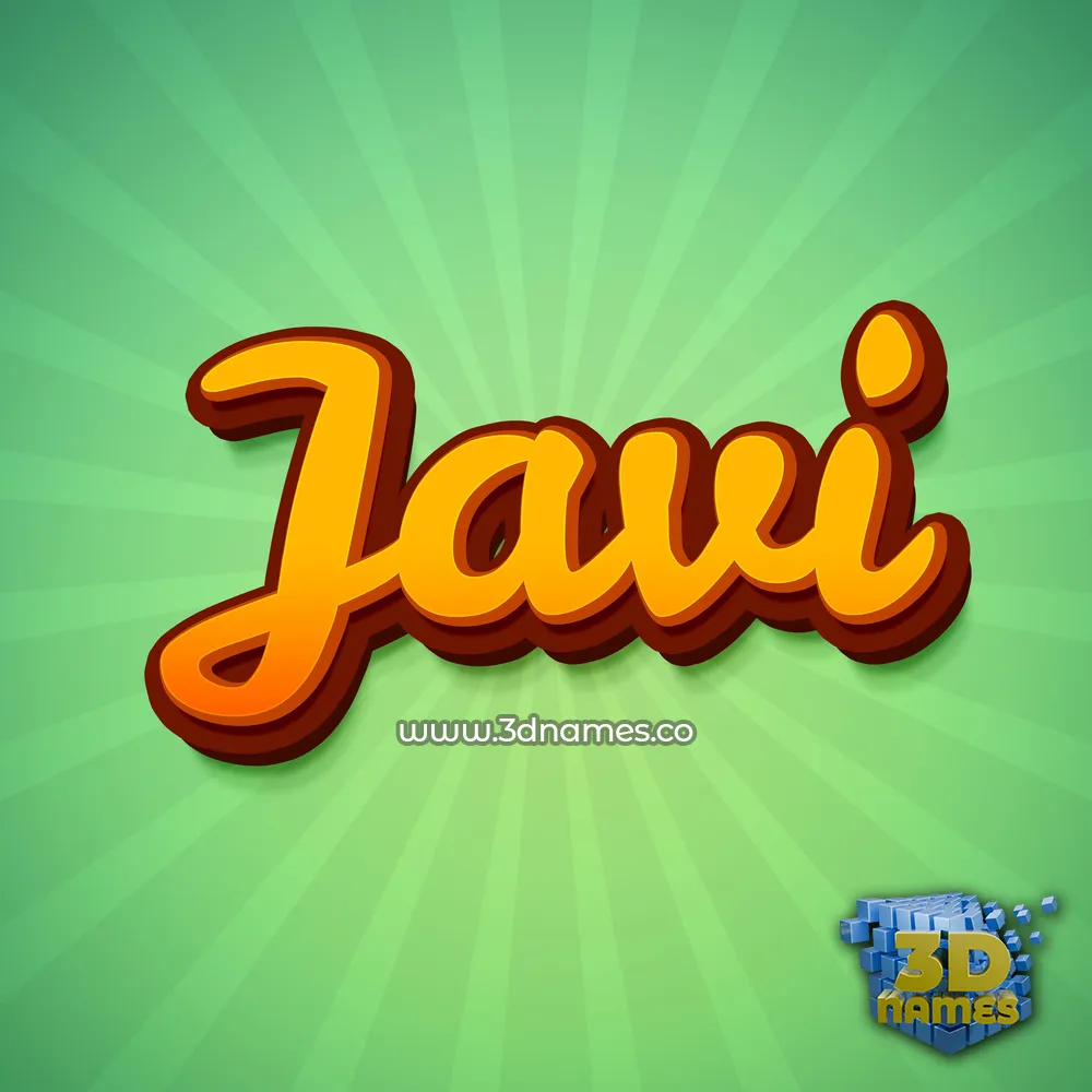 javi in Green Rays style - 3D name wallpaper