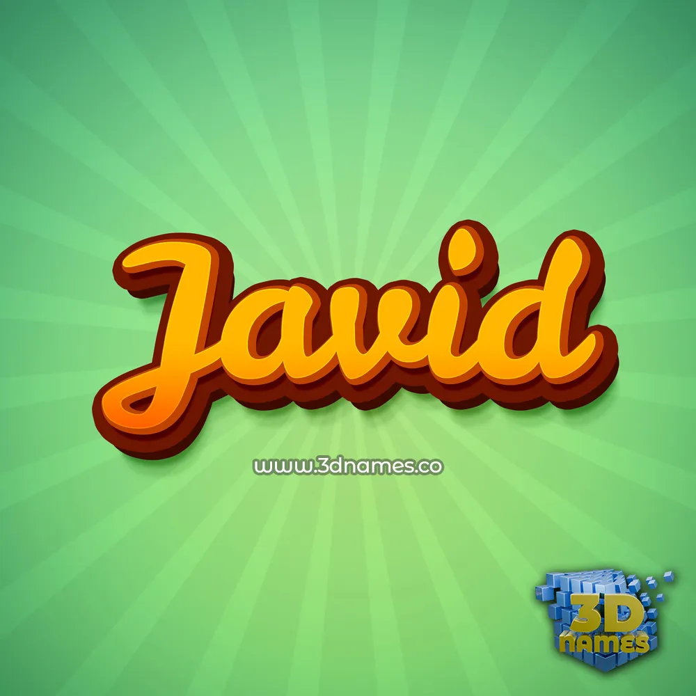 javid in Green Rays style - 3D name wallpaper