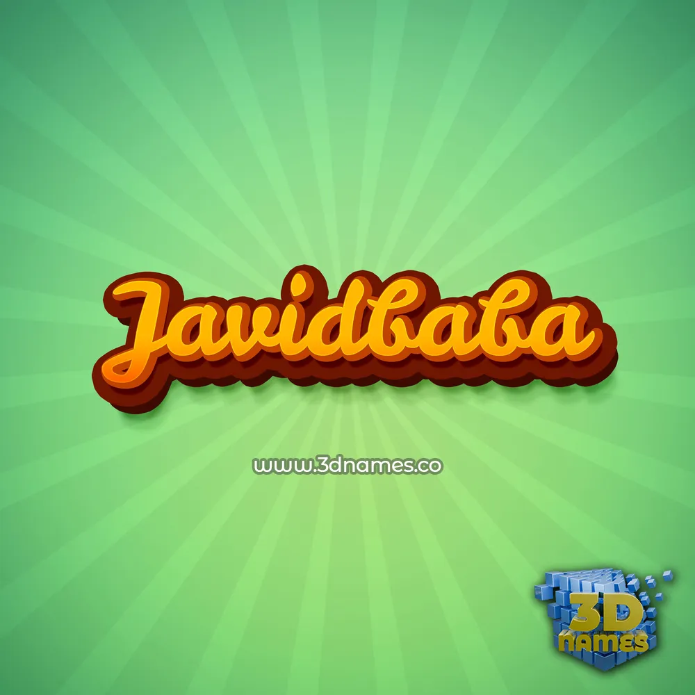 javidbaba in Green Rays style - 3D name wallpaper