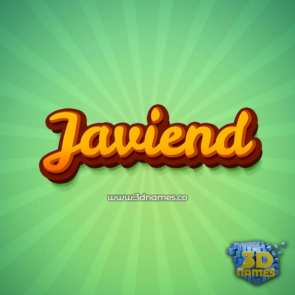 javiend in Green Rays style - 3D name wallpaper