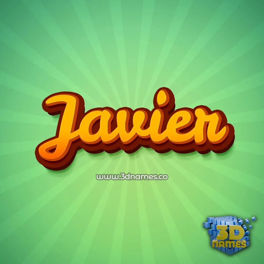 javier in Green Rays style - 3D name wallpaper