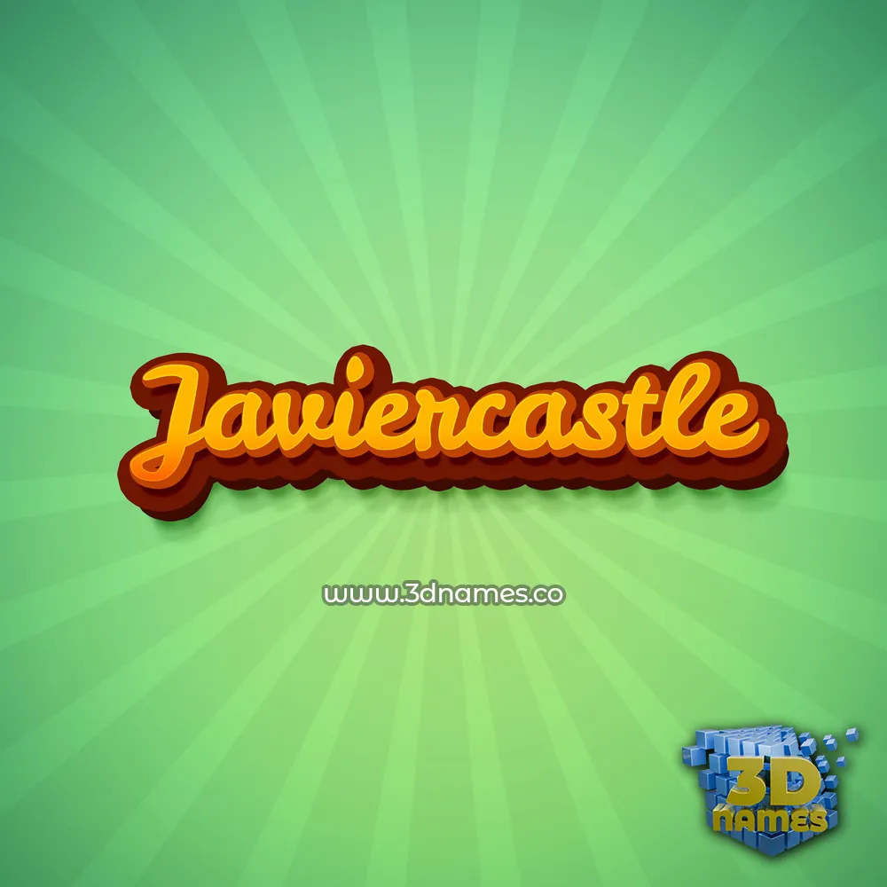 javiercastle in Green Rays style - 3D name wallpaper