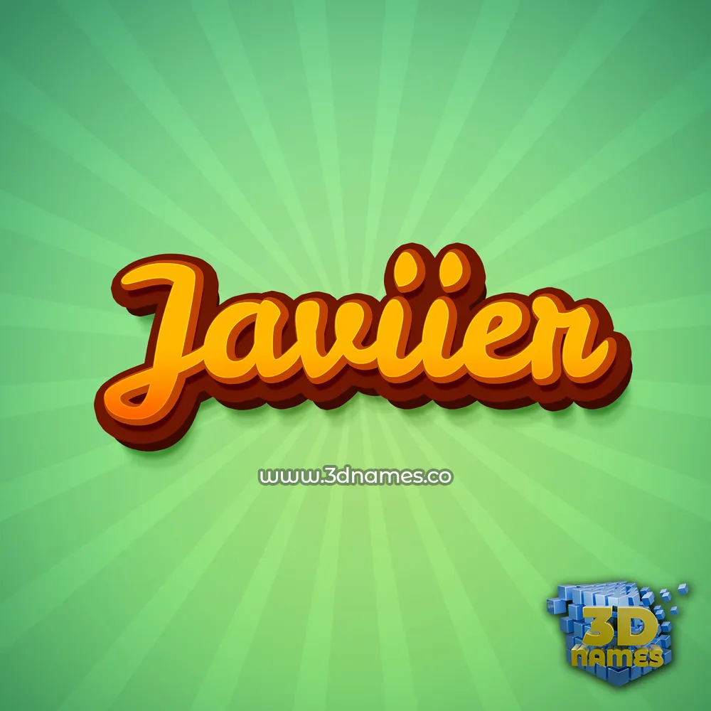 javiier in Green Rays style - 3D name wallpaper