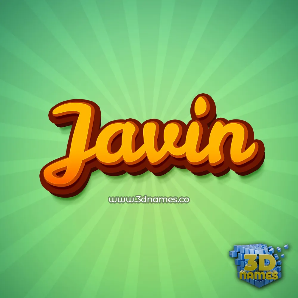 javin in Green Rays style - 3D name wallpaper