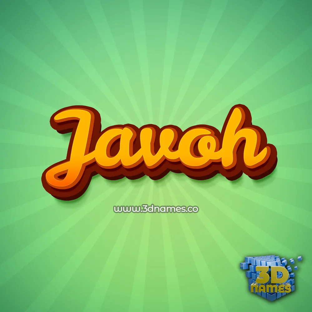 javoh in Green Rays style - 3D name wallpaper