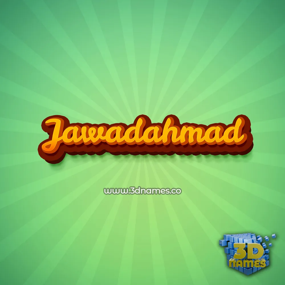jawadahmad in Green Rays style - 3D name wallpaper