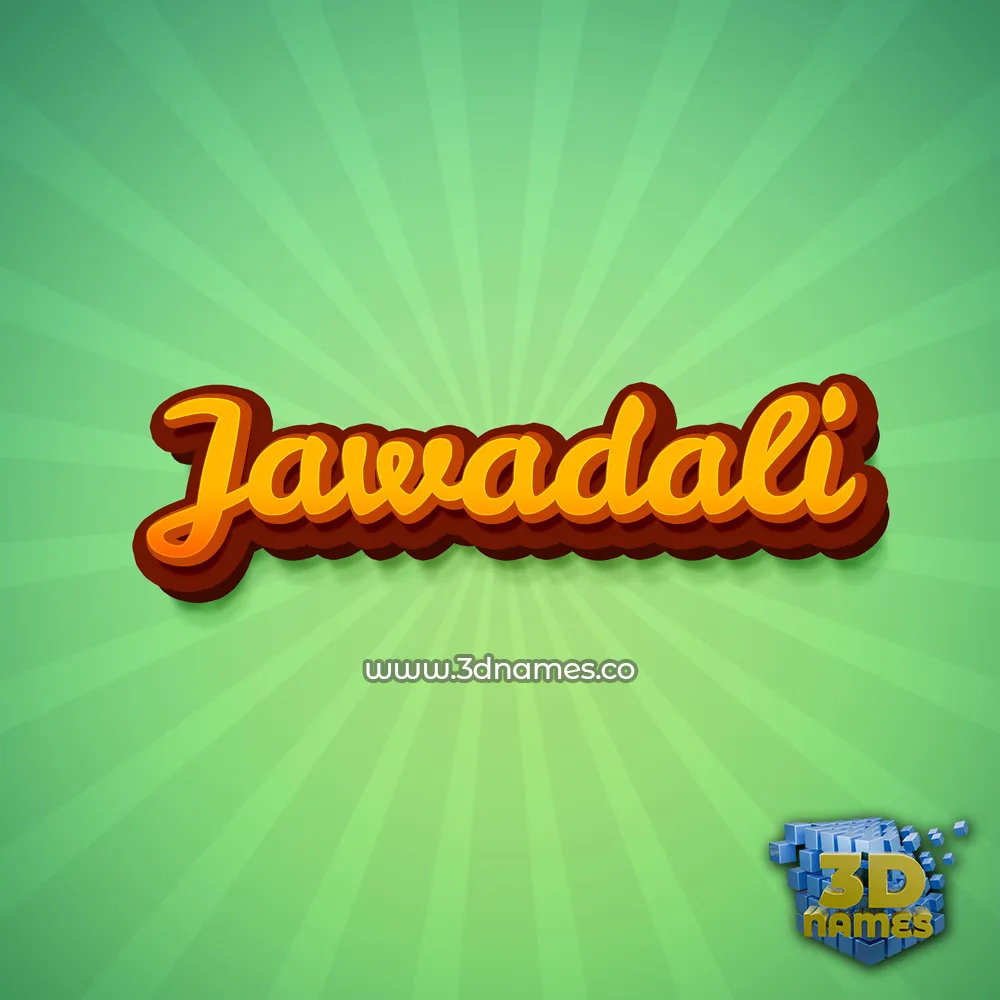 jawadali in Green Rays style - 3D name wallpaper