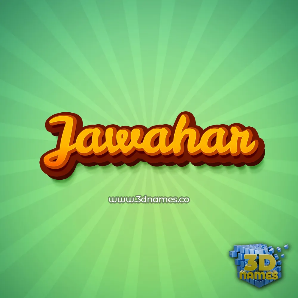 jawahar in Green Rays style - 3D name wallpaper