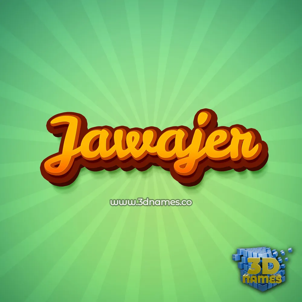 jawajer in Green Rays style - 3D name wallpaper