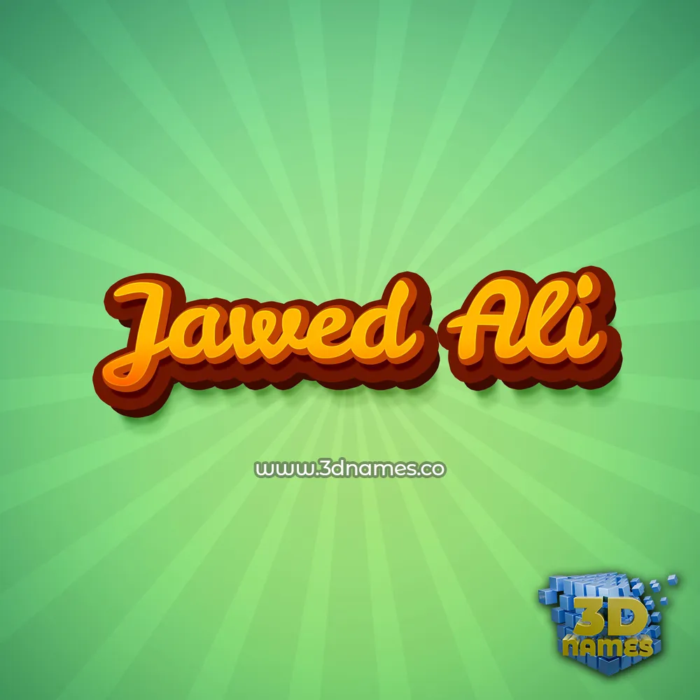 jawed ali in Green Rays style - 3D name wallpaper