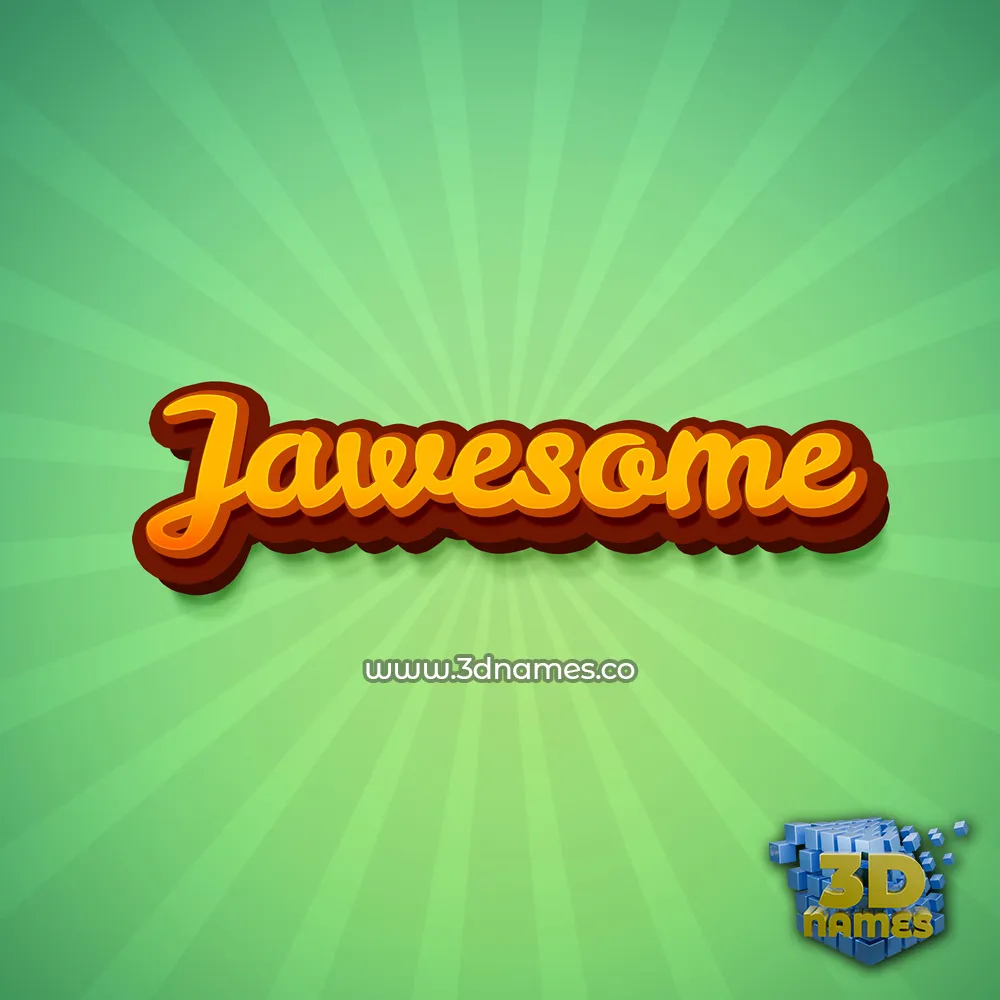 jawesome in Green Rays style - 3D name wallpaper