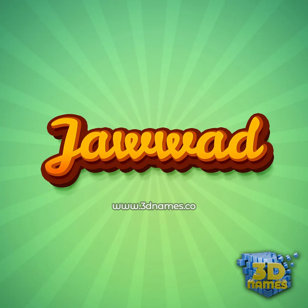jawwad in Green Rays style - 3D name wallpaper