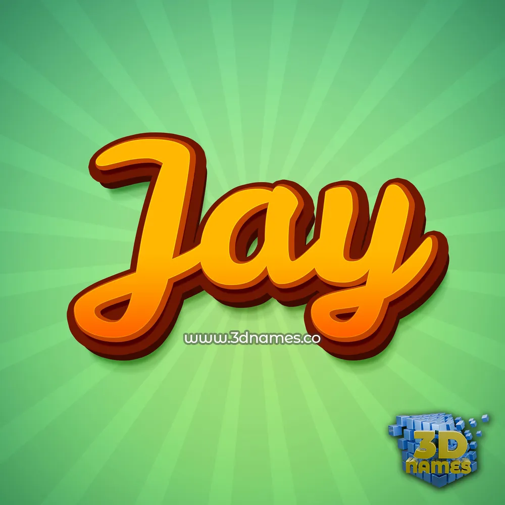 jay in Green Rays style - 3D name wallpaper