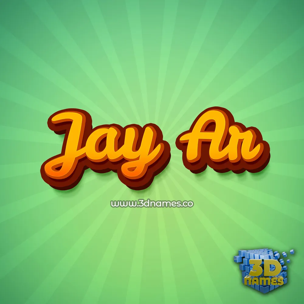 jay ar in Green Rays style - 3D name wallpaper