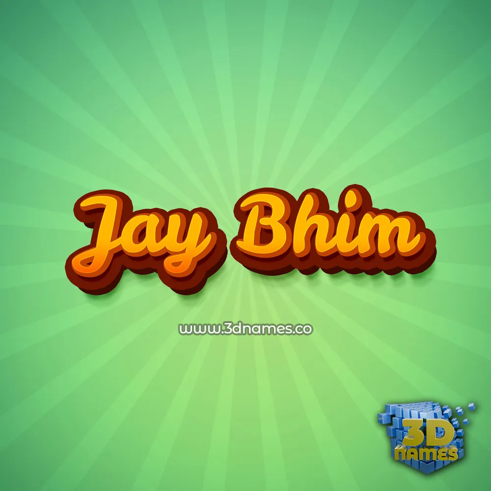 jay bhim in Green Rays style - 3D name wallpaper