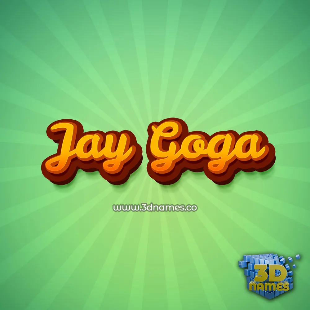 jay goga in Green Rays style - 3D name wallpaper