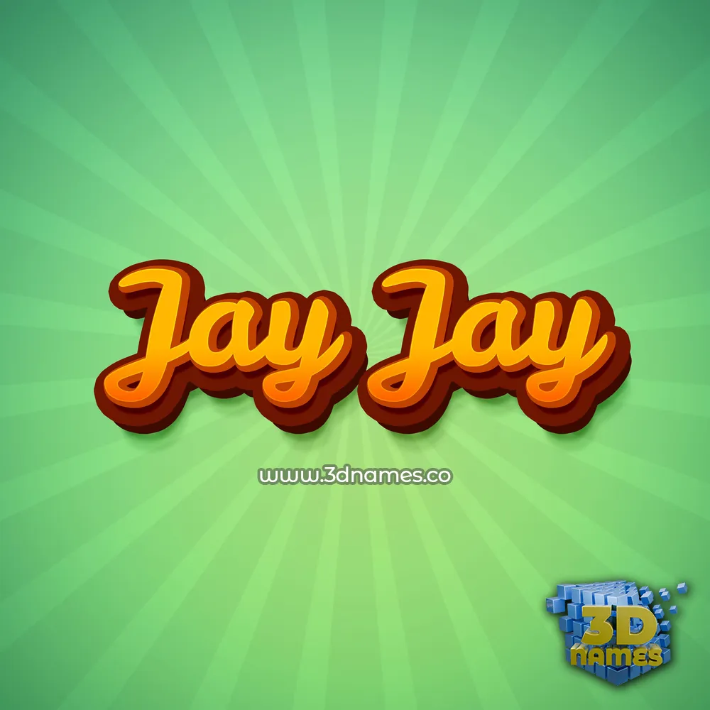 jay jay in Green Rays style - 3D name wallpaper