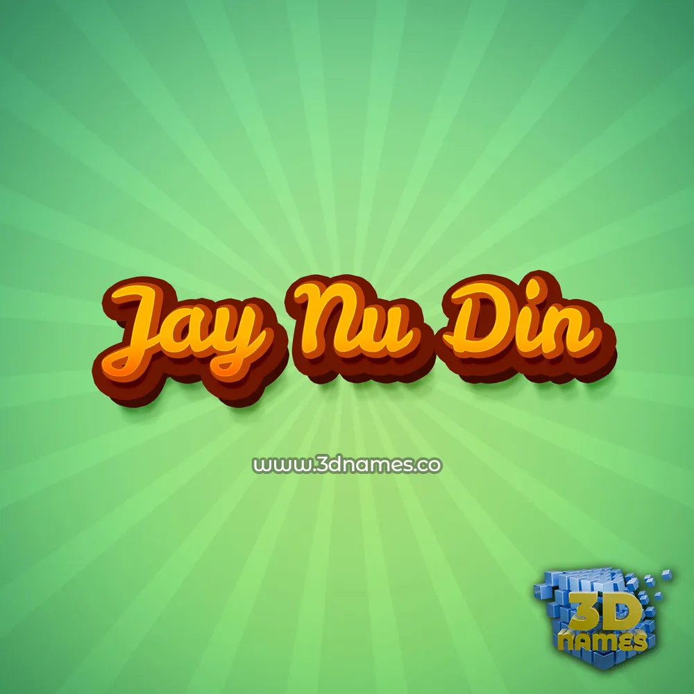 jay nu din in Green Rays style - 3D name wallpaper