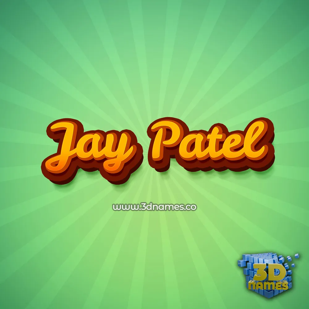 jay patel in Green Rays style - 3D name wallpaper