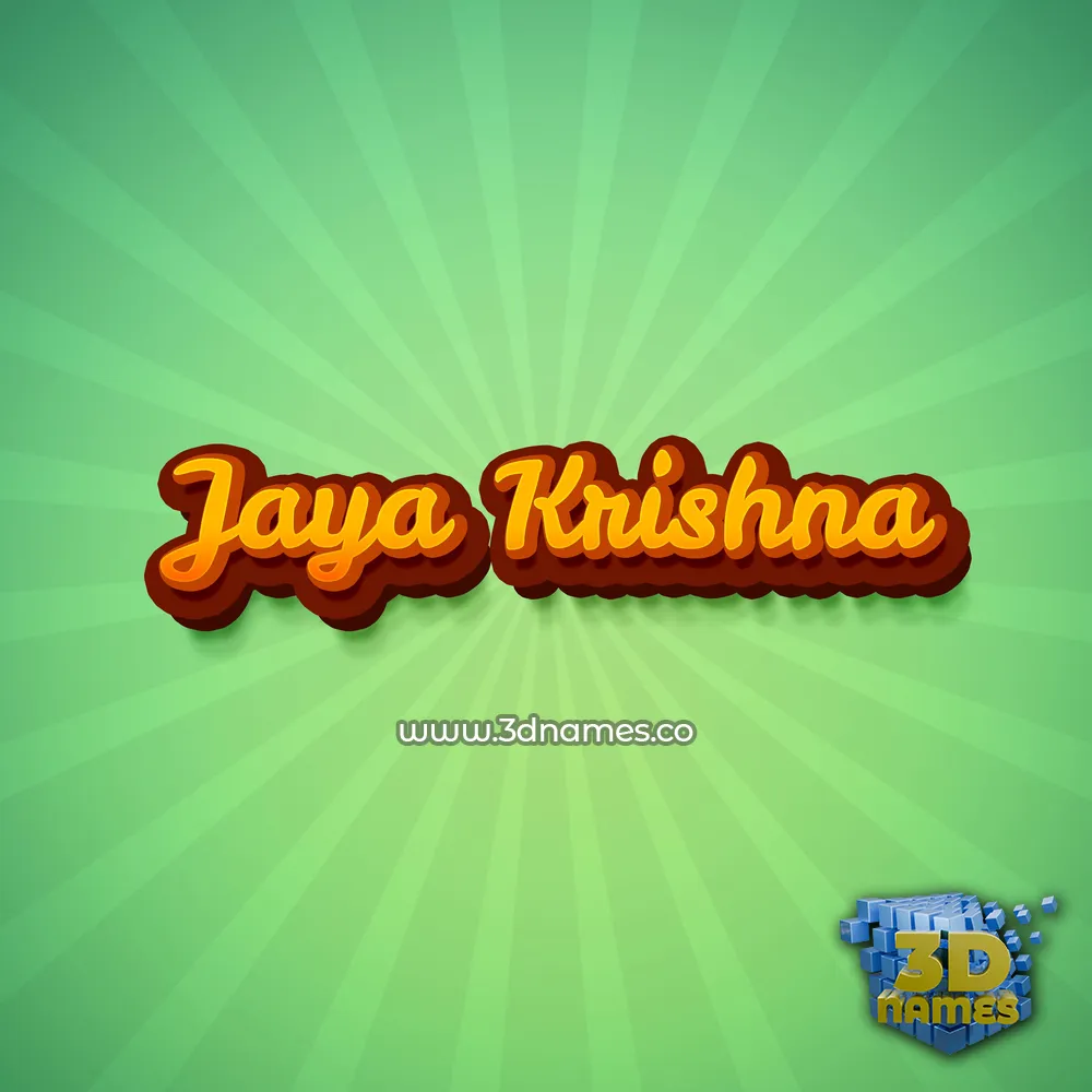jaya krishna in Green Rays style - 3D name wallpaper