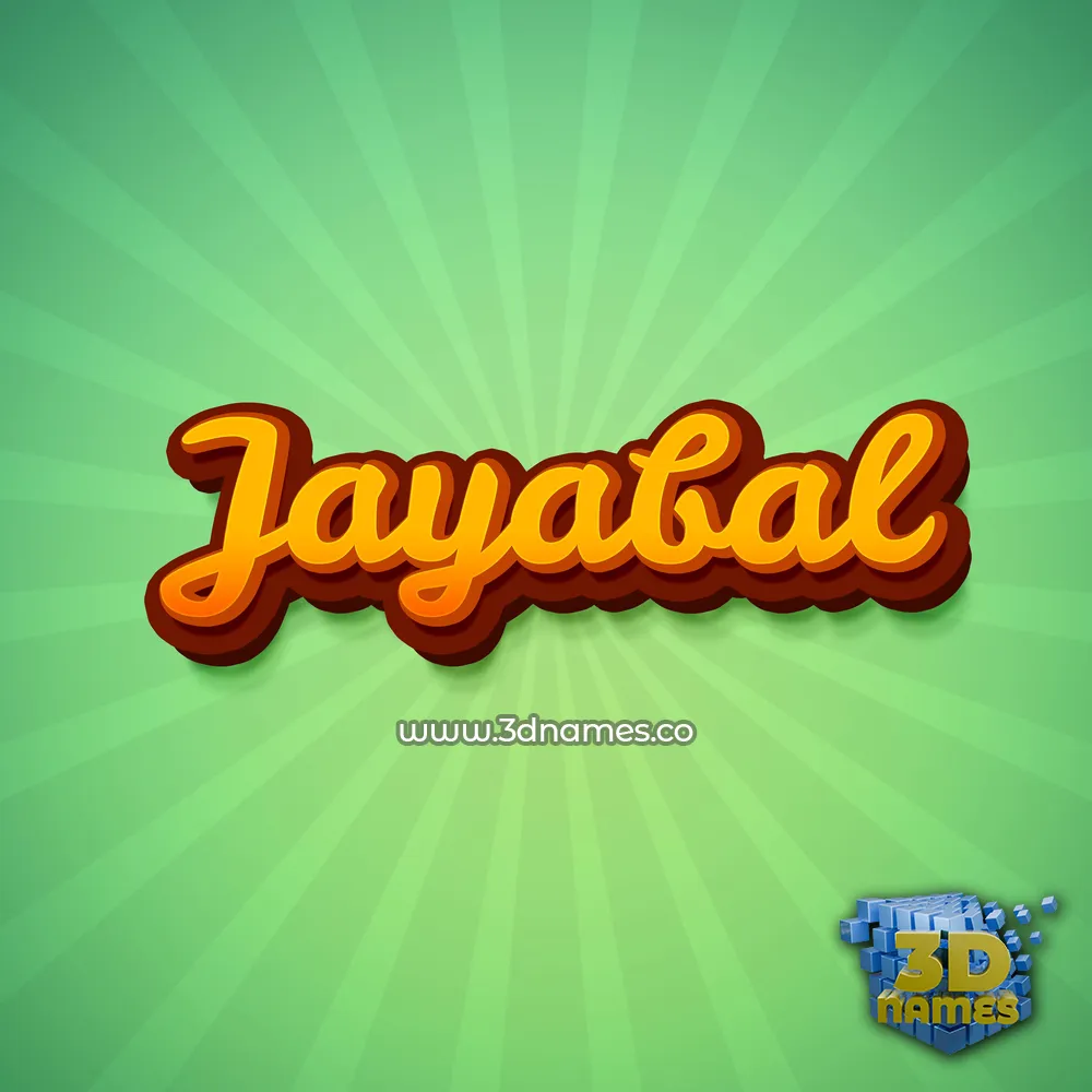 jayabal in Green Rays style - 3D name wallpaper