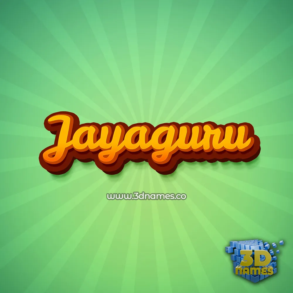 jayaguru in Green Rays style - 3D name wallpaper